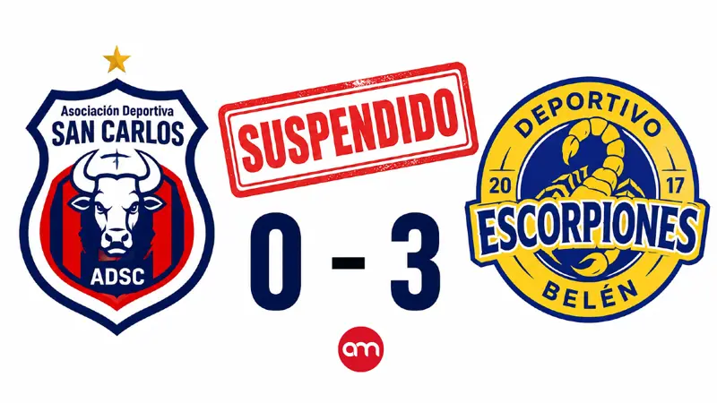 San Carlos no jugará el debut: UNAFUT suspende el partido y Escorpiones gana en la mesa.