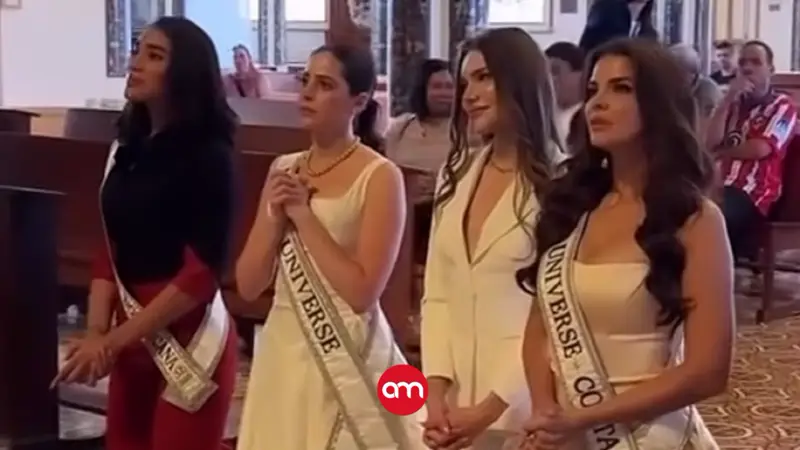 Miss Universo Fátima Bosch visita de rodillas a la Virgen de los Ángeles y se gana el cariño de los costarricenses