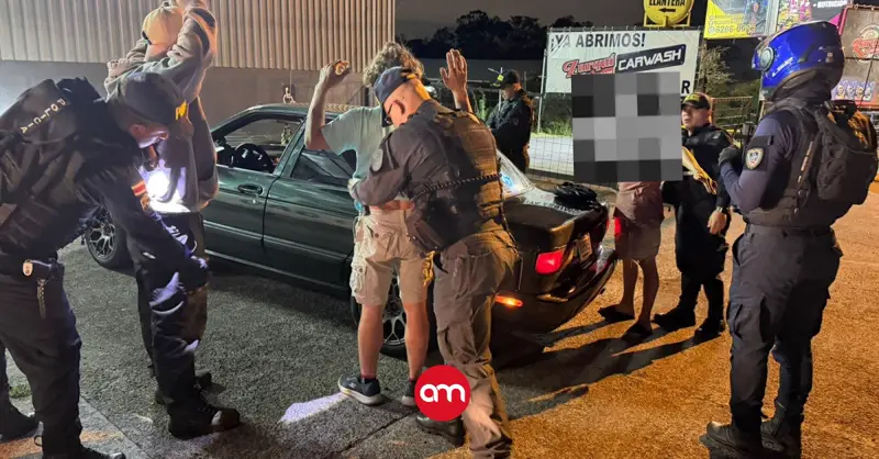 Detienen a cuatro hombres con droga oculta en vehículo durante control policial en Heredia