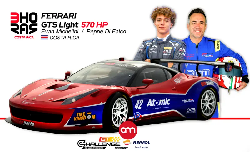 Piloto Evan Michelini vuelve a casa para pelear las 3 Horas de Costa Rica abordo de un Ferrari