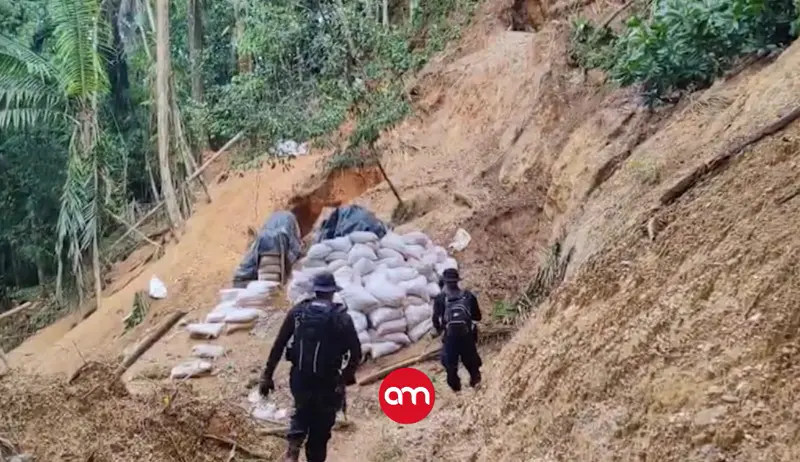 Policía descubre nuevo punto de minería ilegal en alejada zona tras caminata de 12 horas