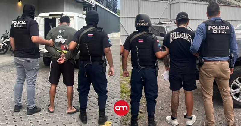 Dos jóvenes detenidos como sospechosos de cometer un doble homicidio en Puntarenas