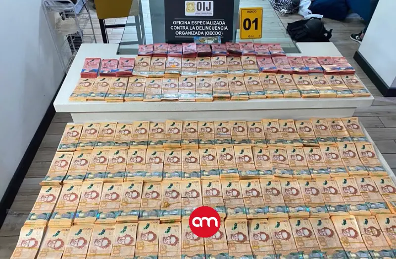 OIJ le arrebata a Cartel del Caribe Sur ₡97 millones que ocultaban en billetes de 20 mil junto a armas de guerra