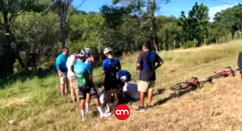 Andrey Amador sufre estrepitosa caída en su primer entrenamiento como técnico de la Selección Nacional de Ciclismo