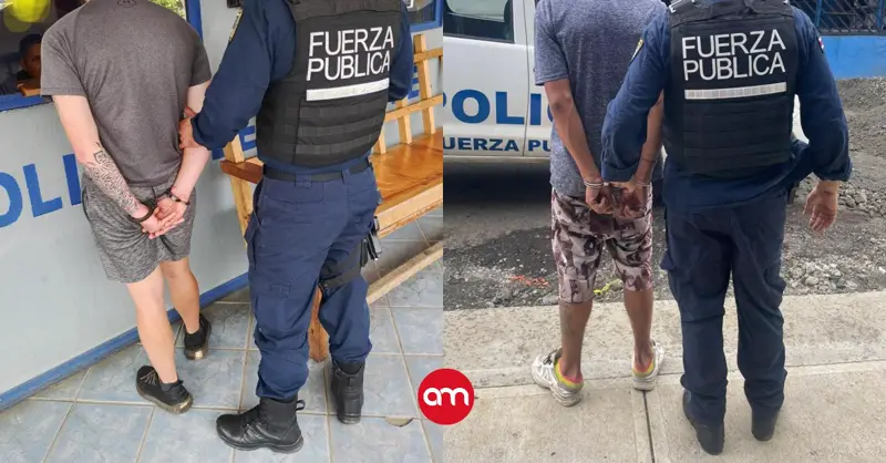 Capturan a dos hombres con amplio expediente delictivo tras asalto a supermercado en Heredia