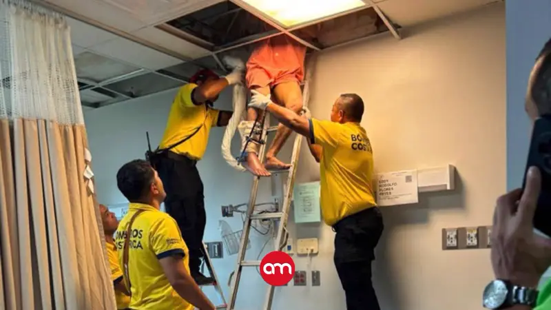Rescate insólito en hospital: paciente quedó atrapado dentro de un ducto de aire acondicionado