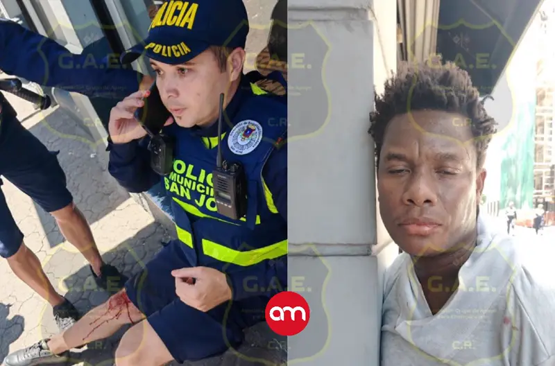 Colombiano forcejea y dispara contra policía en pleno centro de San José