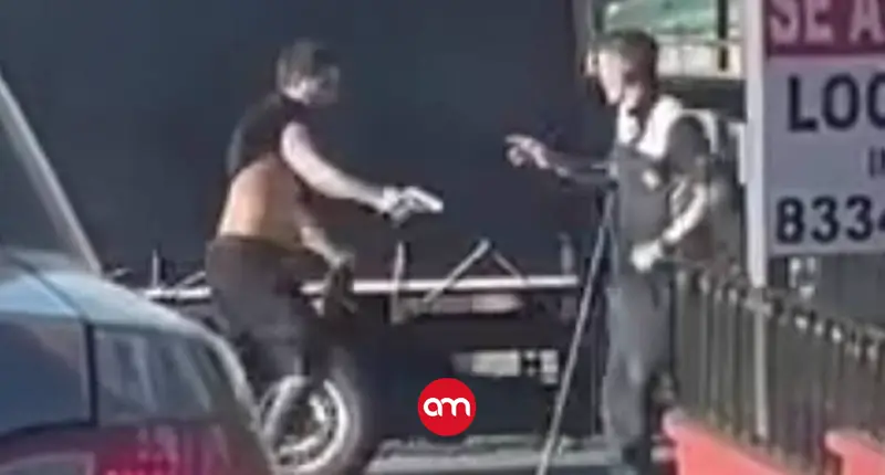 ¡Balazo a quemarropa! Video muestra cómo pelea callejera casi termina en homicidio