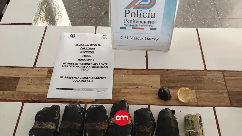 Policía Penitenciaria decomisa cargamento de drogas oculto en finca de cárcel en Limón