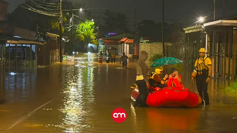 Ondas tropicales golpean Costa Rica: 250 personas en albergues, daños en Limón y cierres de carreteras