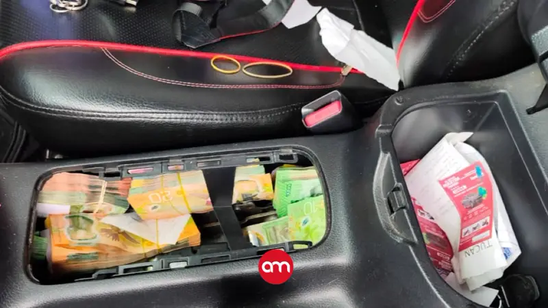 Sorprenden hombre con casi ¢70 millones en efectivo ocultos en un carro