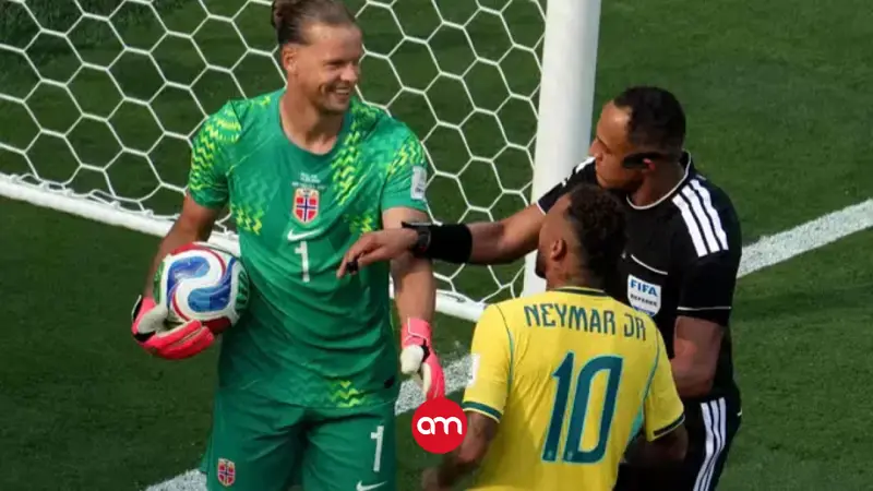 Neymar encaró a Nyland tras marcar de penal en la eliminación de Brasil.