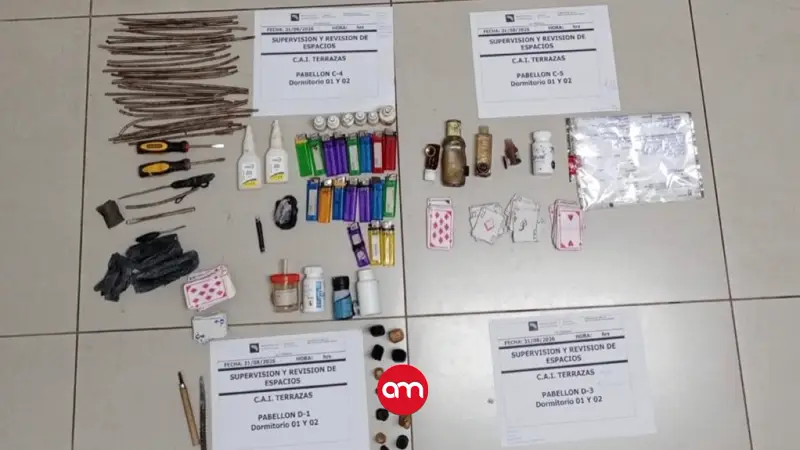 Policía Penitenciaria propina fuertes golpes en dos cárceles: decomisan celulares, drogas y casi 200 armas