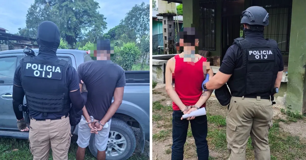 OIJ captura a dos sospechosos de perseguir y asesinar a balazos a joven en Pococí